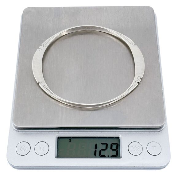 Vintage Paige Sterling Silver 925 5mm Notched Bangle Bracelet 7.75" - Picture 7 of 8